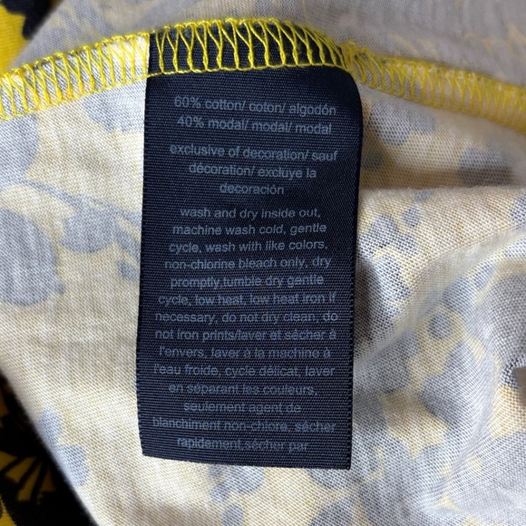 Tommy Hilfiger Yellow and Black Floral Cap Sleeve Top - Picture 6 of 7